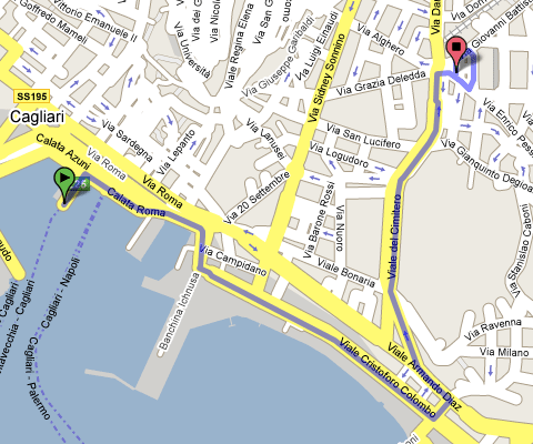 Mappa del percorso dal Porto a Piazza della repubblica 18